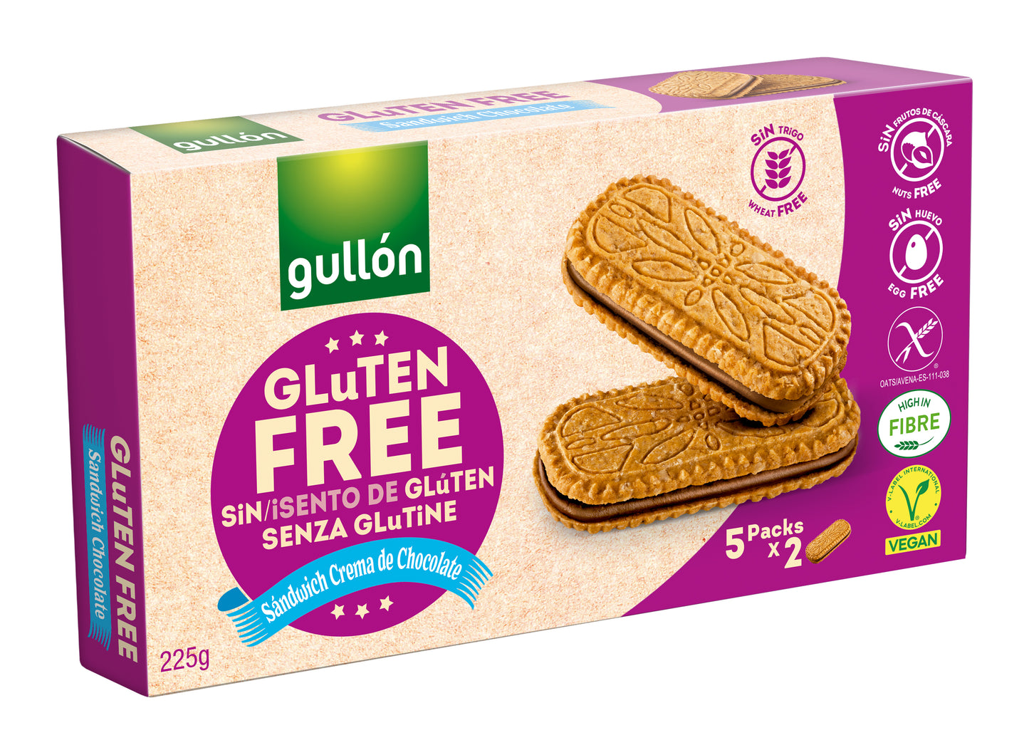 Gullon Sandwich Choco Glutenfrei 225g MHD:13.06.2026