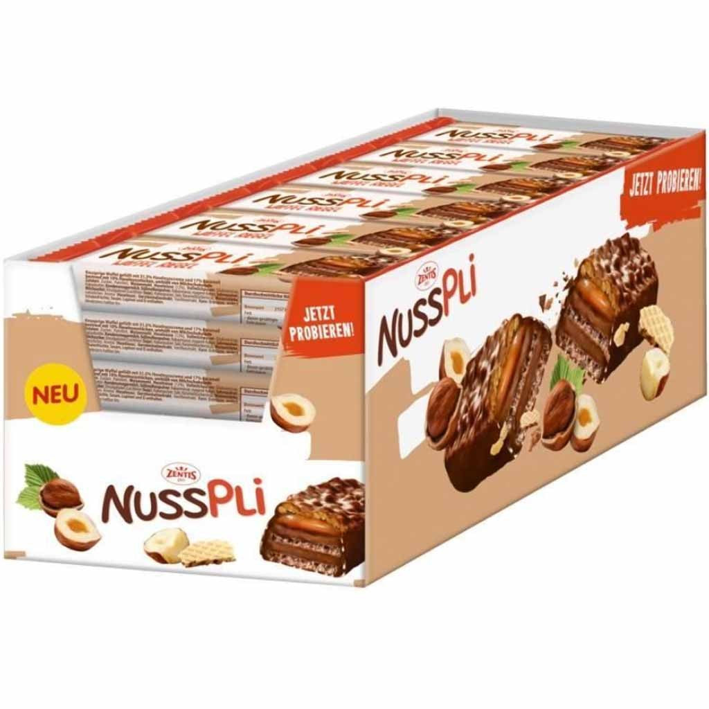 Zentis Nusspli Waffel Riegel 36gx24 MHD:30.11.2025