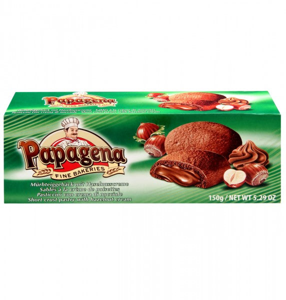 Papagena koekjes met hazelnootcrème vullen 150 g THT: 28.08.2025