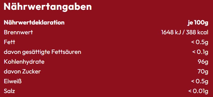 Cavendish Harvey Double Fruit Lemon Strawberry Nährwerttabelle