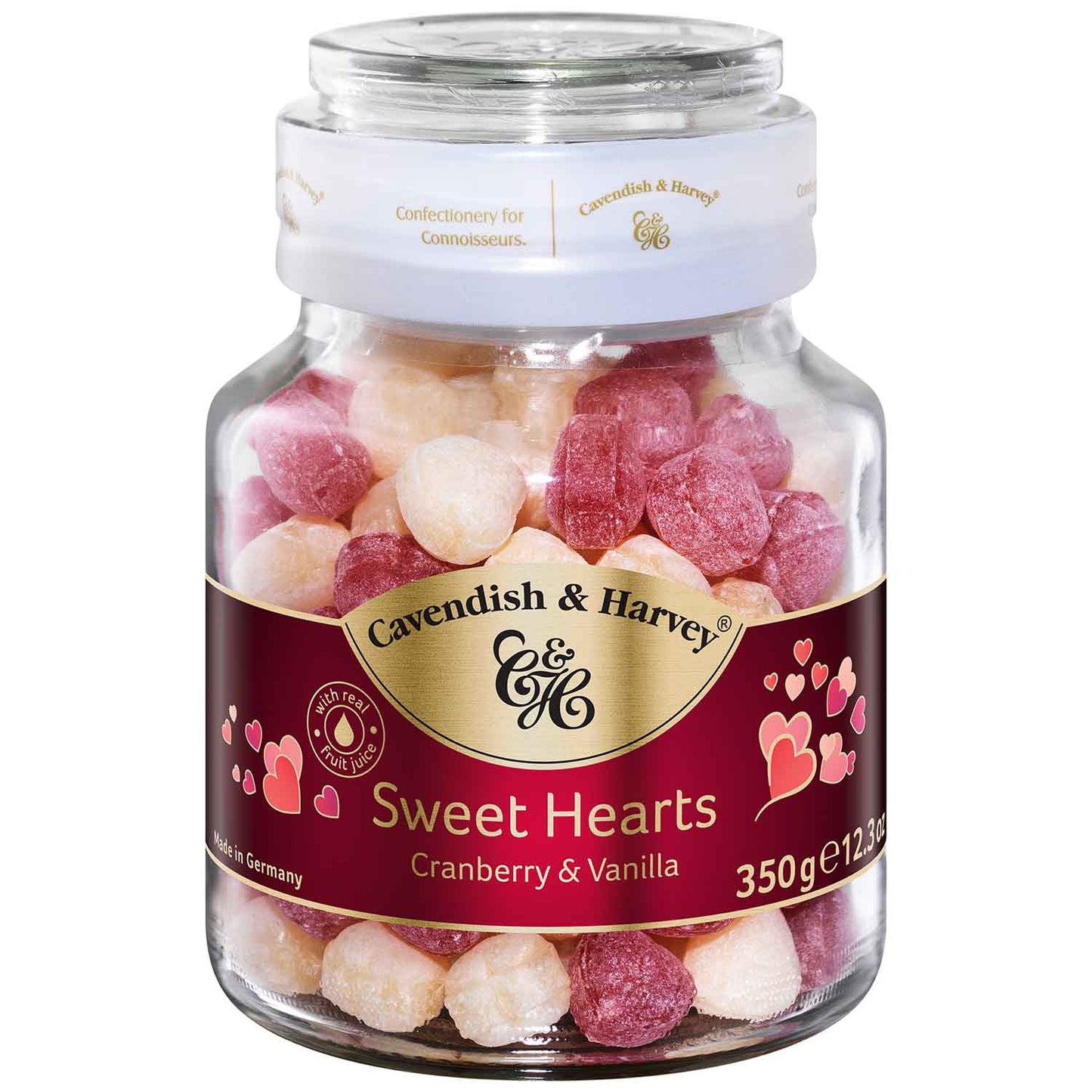 Cavendish & Harvey Sweet Hearts Cranberry & Vanilla 350g MHD:26.03.28