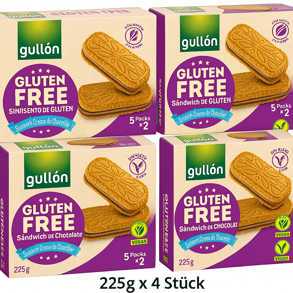 Gullon Sandwich Choco Glutenfrei 225gx 4