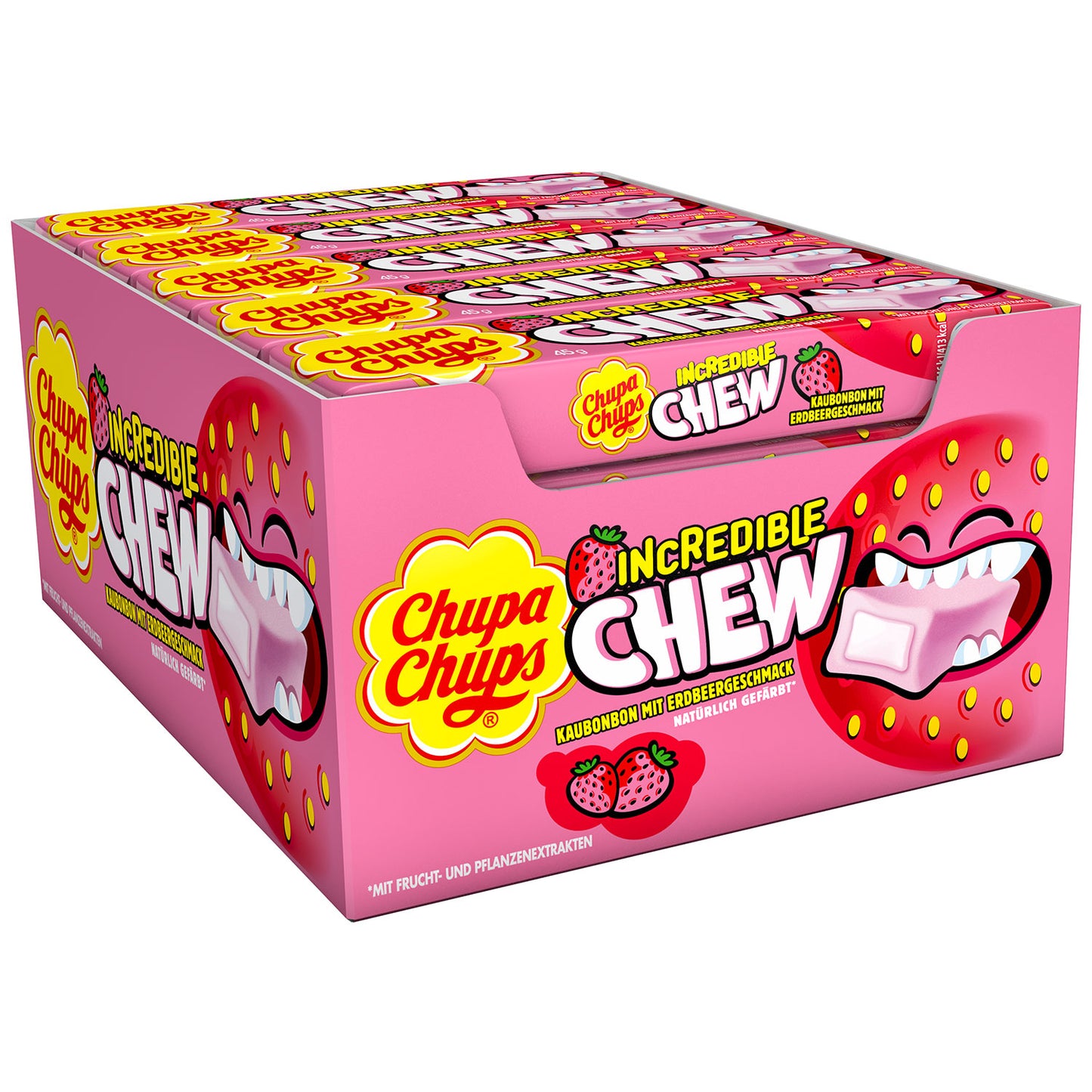 Chupa Chups Incredible Chew Erdbeere 20 x 45g MHD: 02.2026