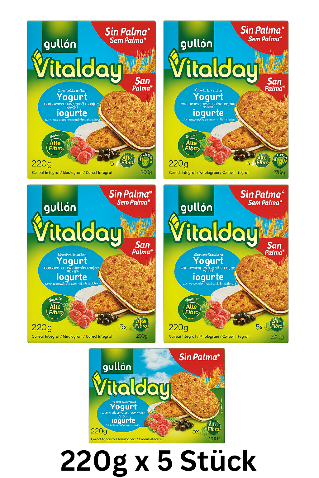 Gullon sandwich choco Vitalday 220g x5