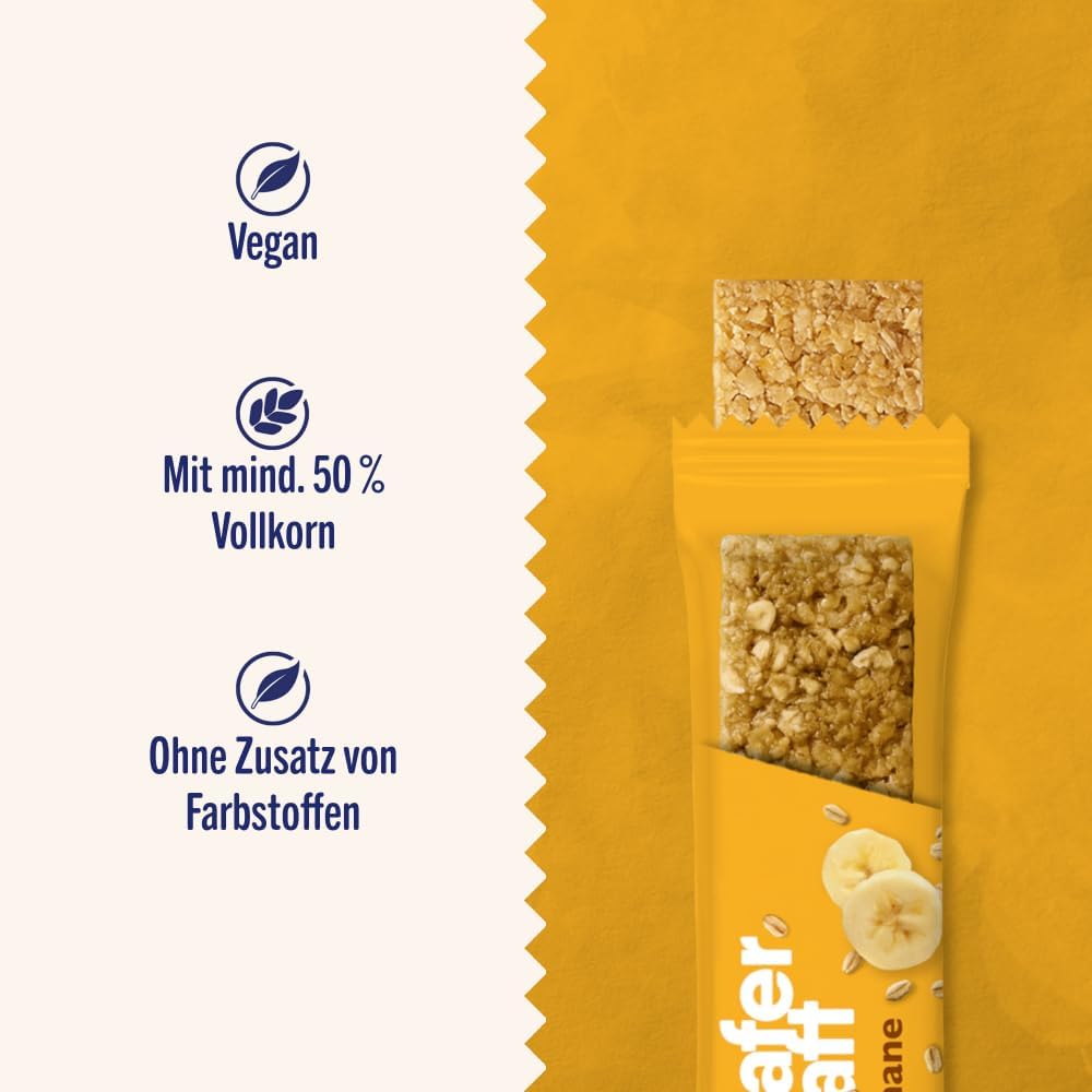 Haferkraft Banane - Vegan, 50% Vollkorn, Ohne Farbstoffe