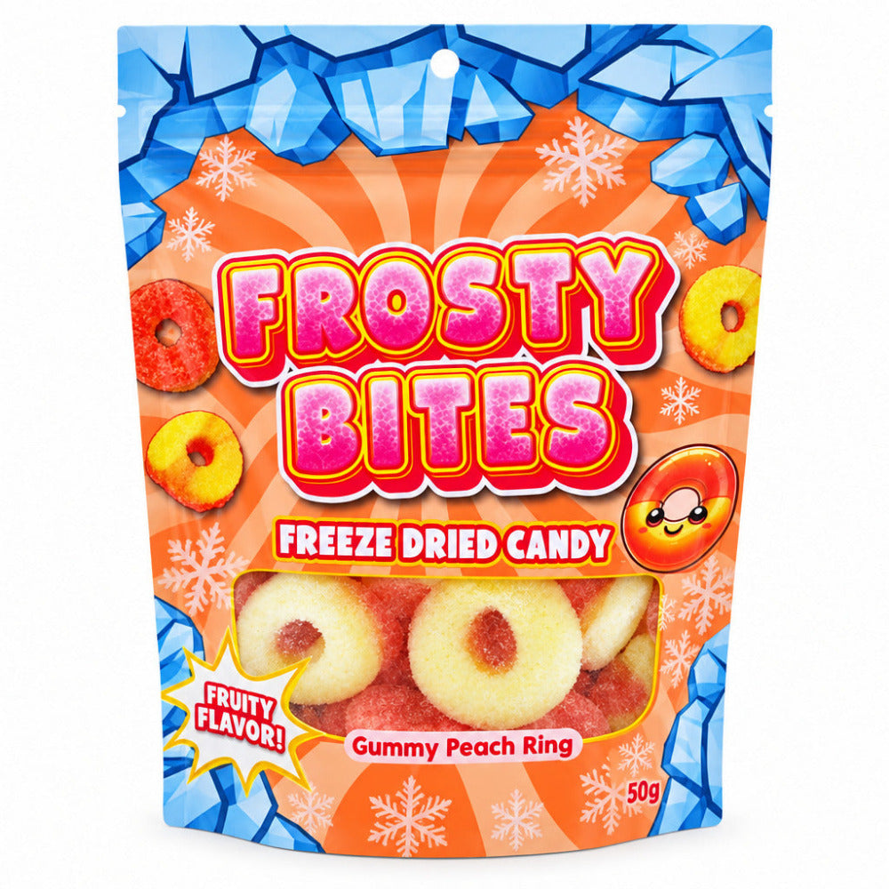 Frosty Bites Liofilizowane cukierki w żelu brzoskwiniowym 50g
