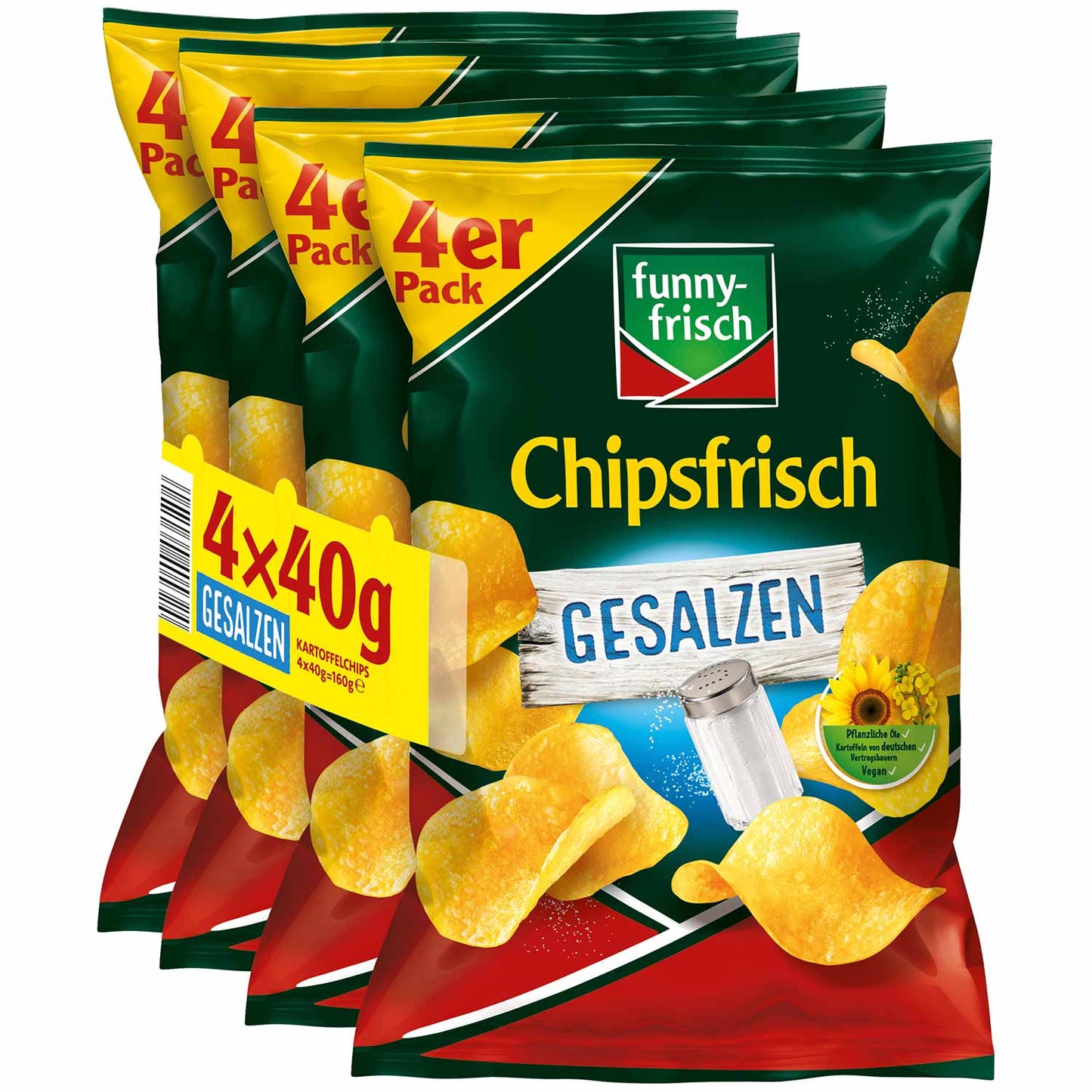 funny-frisch Chipsfrisch gesalzen 4x40g MHD:29.09.2025