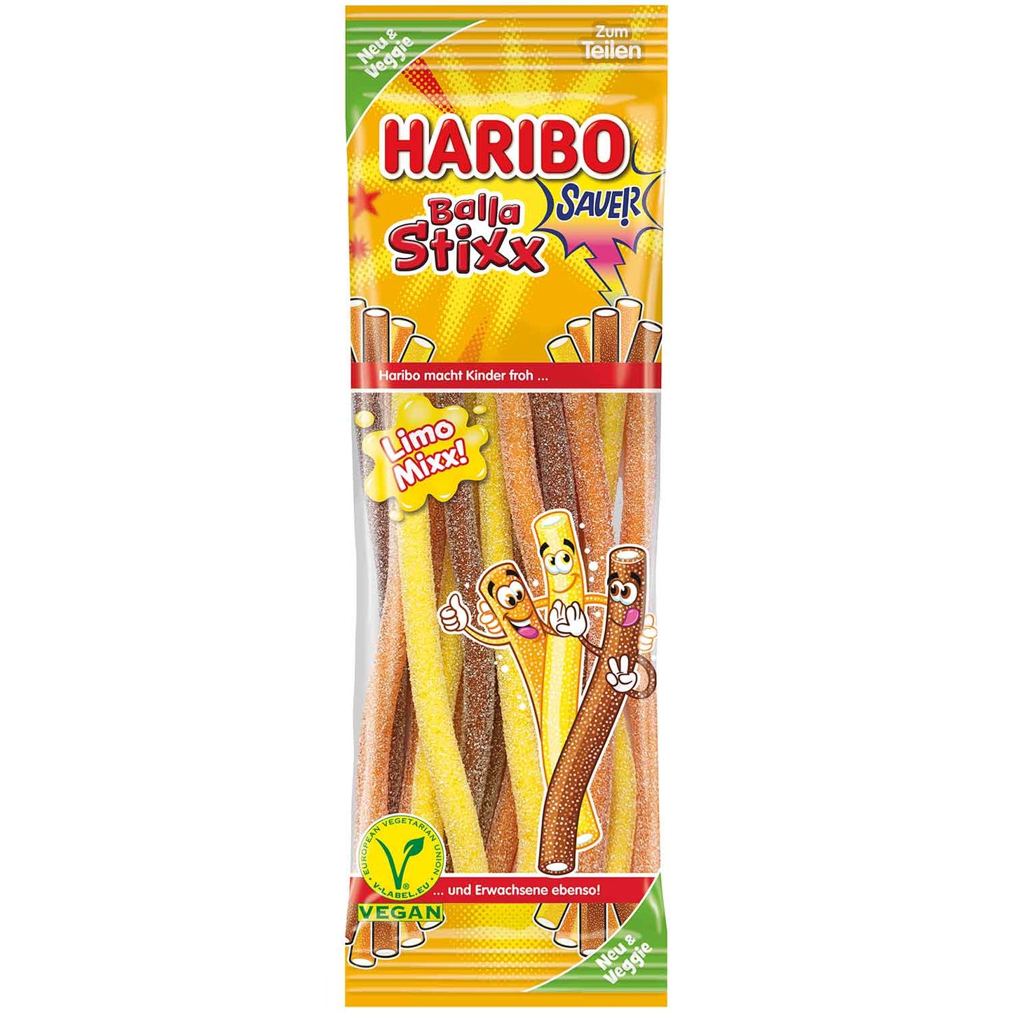Haribo Balla Stixx Limo Mixx Sauer Veggie 175G (DDM: 02.2025)
