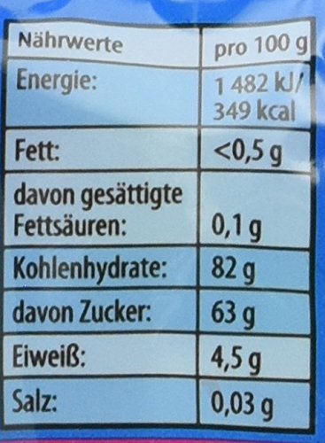 Haribo Tropi Frutti Nährwerttabelle