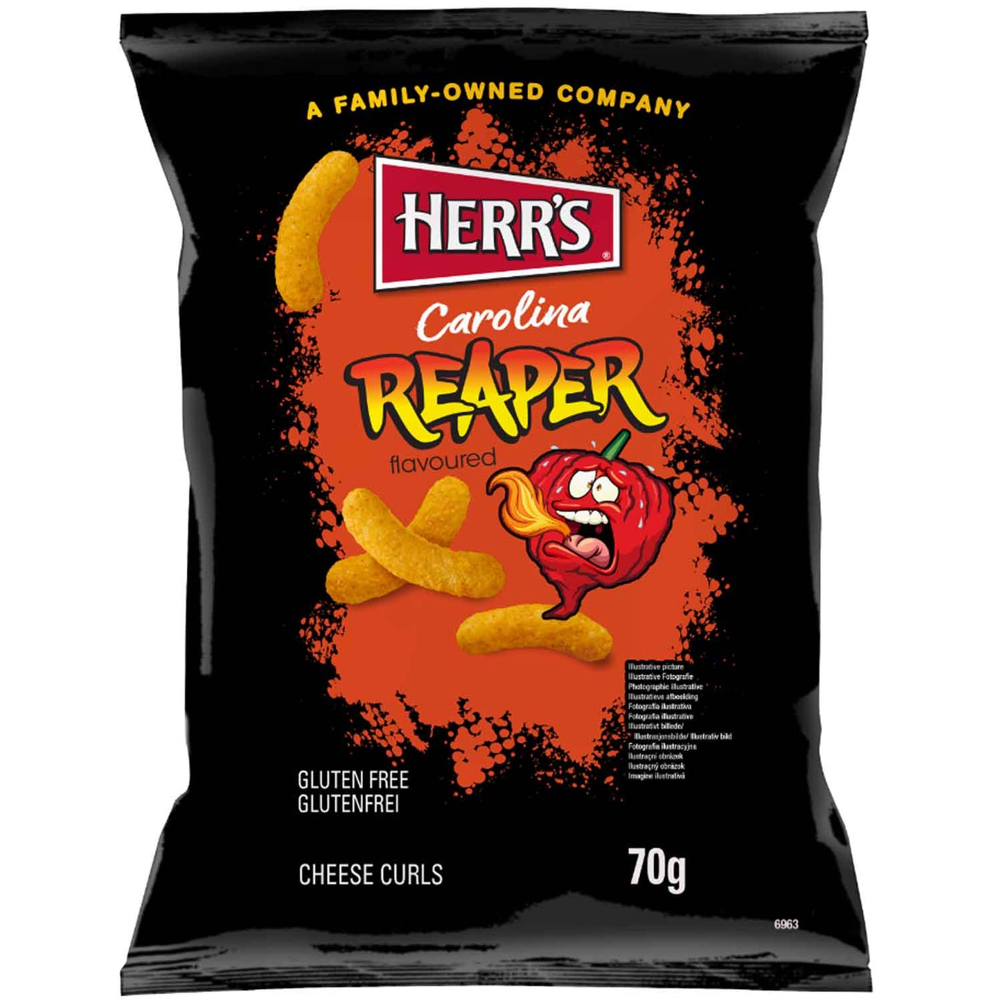 Herr's Carolina Reaper Cheese Curls 70g MHD:12.10.2025