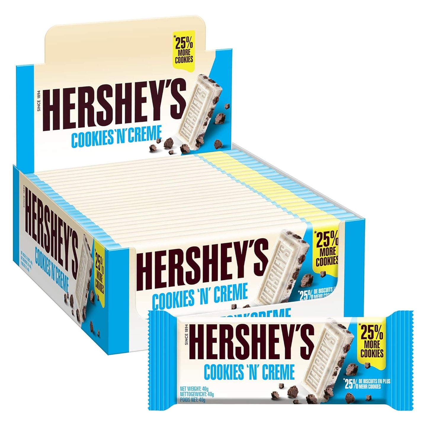 Hershey's Cookies'n'Creme 24 x 40g (960G) MHD: 08.04.2026