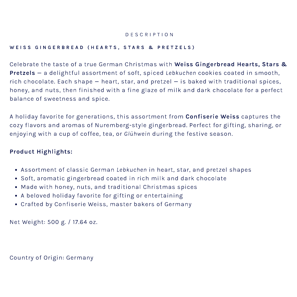 Only Lebkuchen mit Zartbitterschokolade Nährwerttabelle