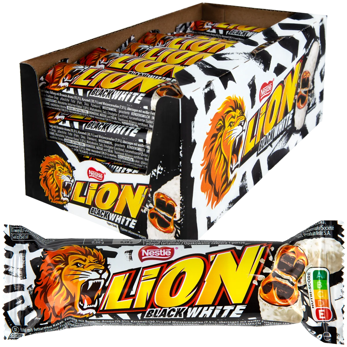 Lion Black&White Schokoriegel 24x 42g MHD: 31.08.2026