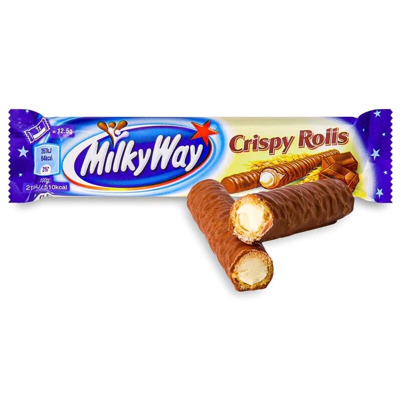 Rollos de oblea Vía Láctea Rollos crujientes 22,5 g
