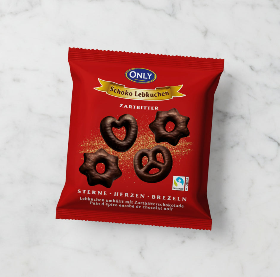 Pan de jengibre oscuro - pretzels de corazón de estrella