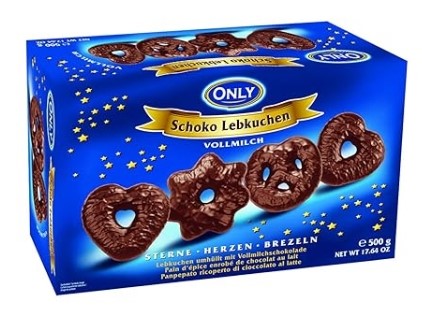 Only Lebkuchen mit Milchschokolade Sterne-Herzen-Brezeln 500g