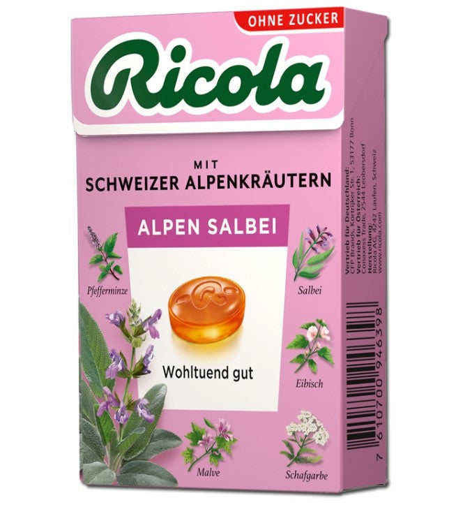 Ricola Alpen Salbei Zuckerfrei 50g MHD: 30.11.2025