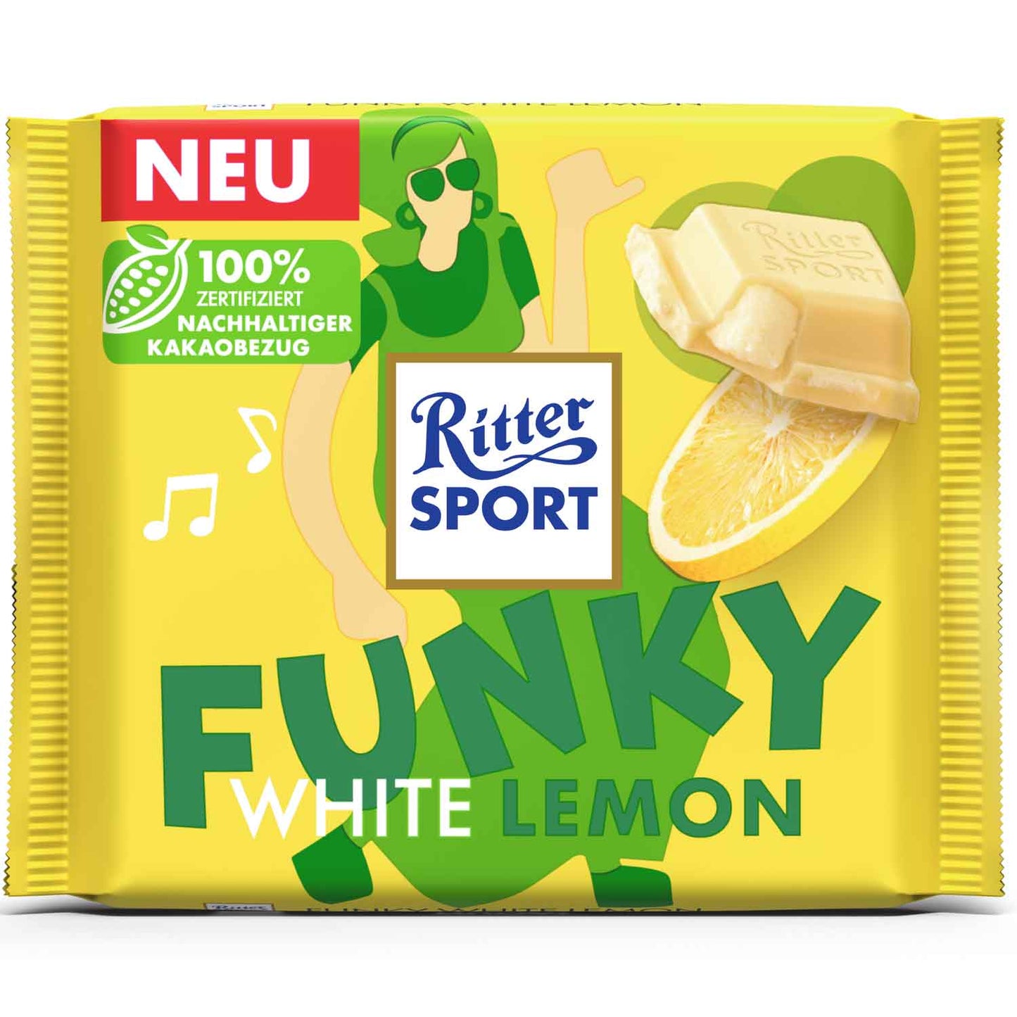 Ritter Sport Funky White Lemon 100g DDM: 02.2025