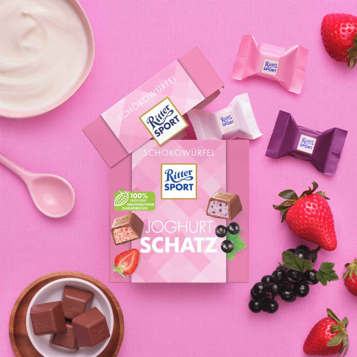 Ritter Sport Schokowürfel Joghurtschatz 22er MHD:02.02.2026
