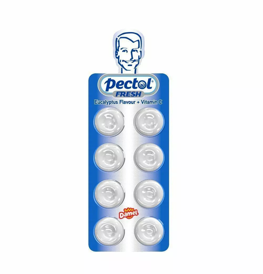 PECTOL Frische Eukalyptus Geschmack Süßigkeiten Pastillen mit Vitamin C KOMPLETTE