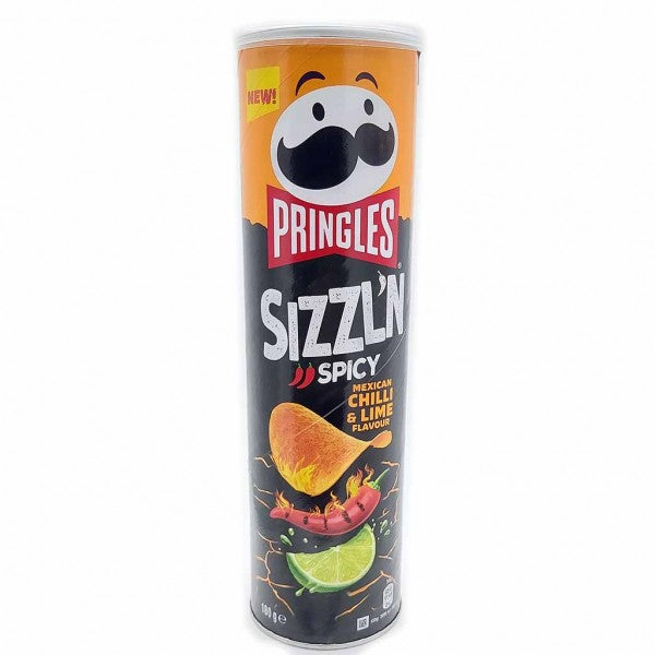 Pringles Sizzl\'n Spicy Mexican Chilli 180g – Lecker24 & MHD: 09.20.2025 Lime