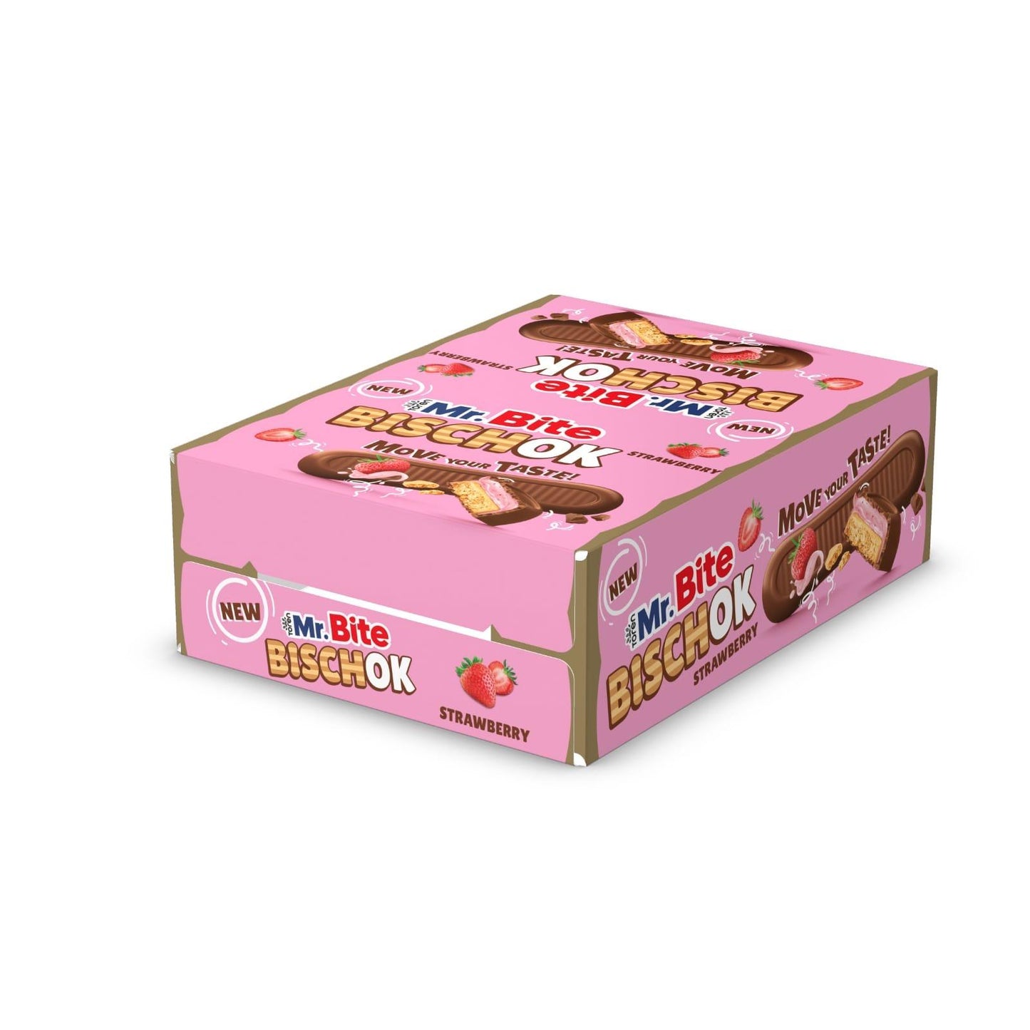 Toren Mr. Bite Bischok Strawberry 24 x 35g