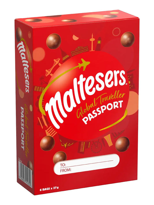 Maltersers Global Traveler Passport Chocolate de lait entier dans une boîte cadeau 222g DDM: 14.09.2025