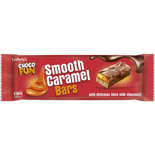 Choco Fun Schokoriegel Smooth Caramel Bars 6 x 36 g MHD: 30.09.2024