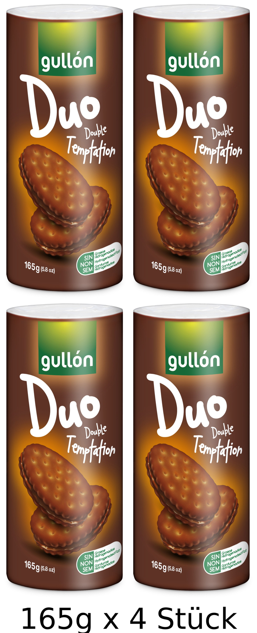 Gullon Duo doble cacao 165g x 4 MHD:17.08.2026