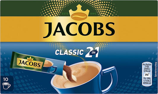Jacobs - Classic 2in1 Sticks Instant Coffee - 10 Sticks MHD: 27.05.24