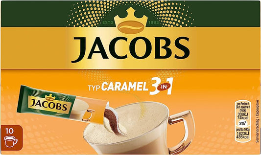 Jacobs instant coffee 3 in 1 Caramel 10 Sticks MHD: 22.10.24 - Lecker24