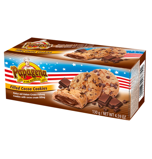 Choco Chip Cookies mit Schokoladencremefüllung 130g