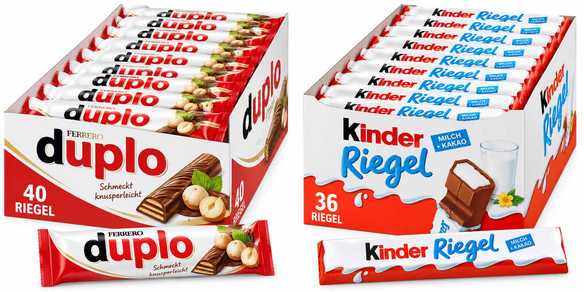 Ferrero Duplo 40er und Kinder Riegel 36er