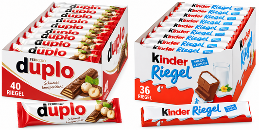 Ferrero Duplo 40er und Kinder Riegel 36er