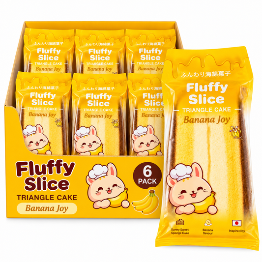 Fluffy Slice Triangle Cake Banana Joy 6 x 95g