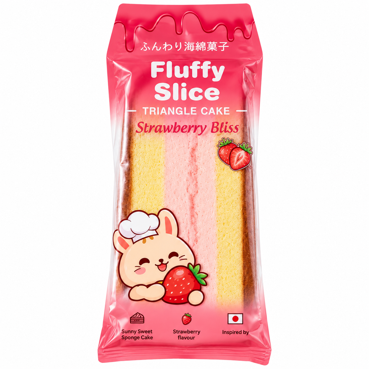 Fluffy Slice Triangle Cake Strawberry Bliss 6 x 95g