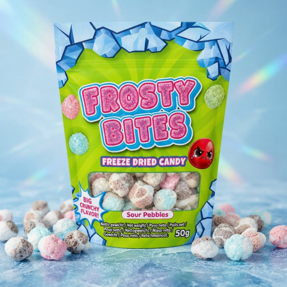 Frosty Bites Freeze Dried Candy Sour Pebbles Bonbons 50g
