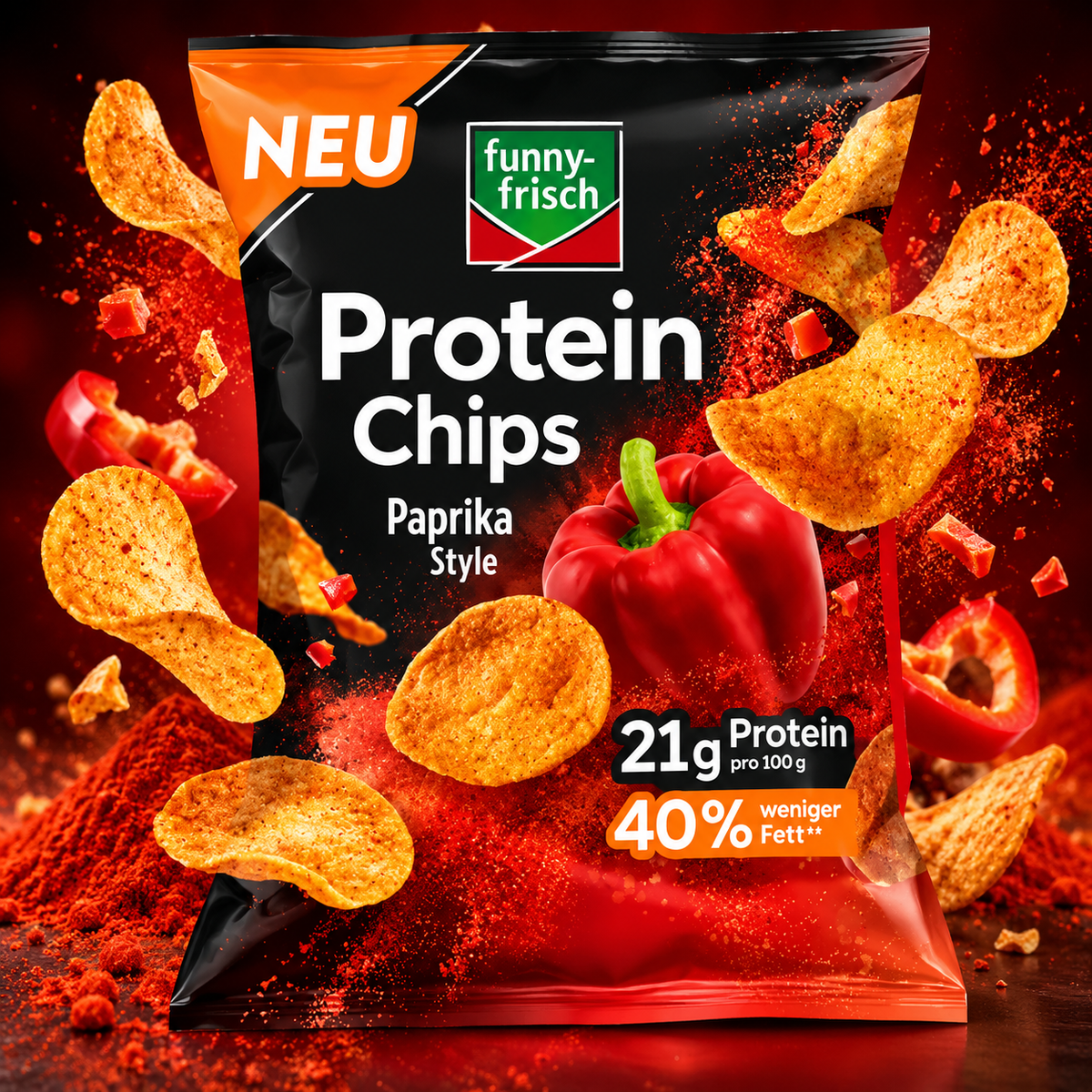 funny frisch Protein Chips Paprika Style 90 g