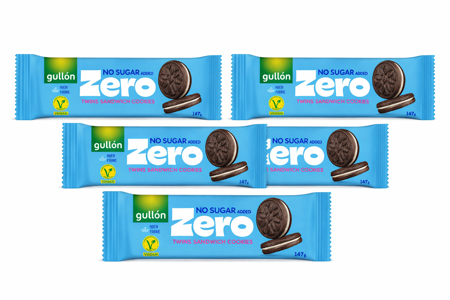 Gullón No Sugar Added Twins Cocoa Sandwich Cookies 147g x 5