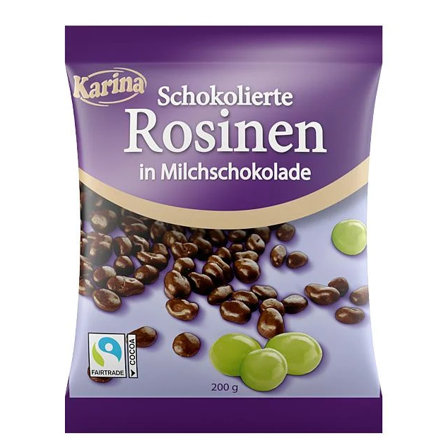 Karina Raisins secs enrobés de chocolat au lait 200g