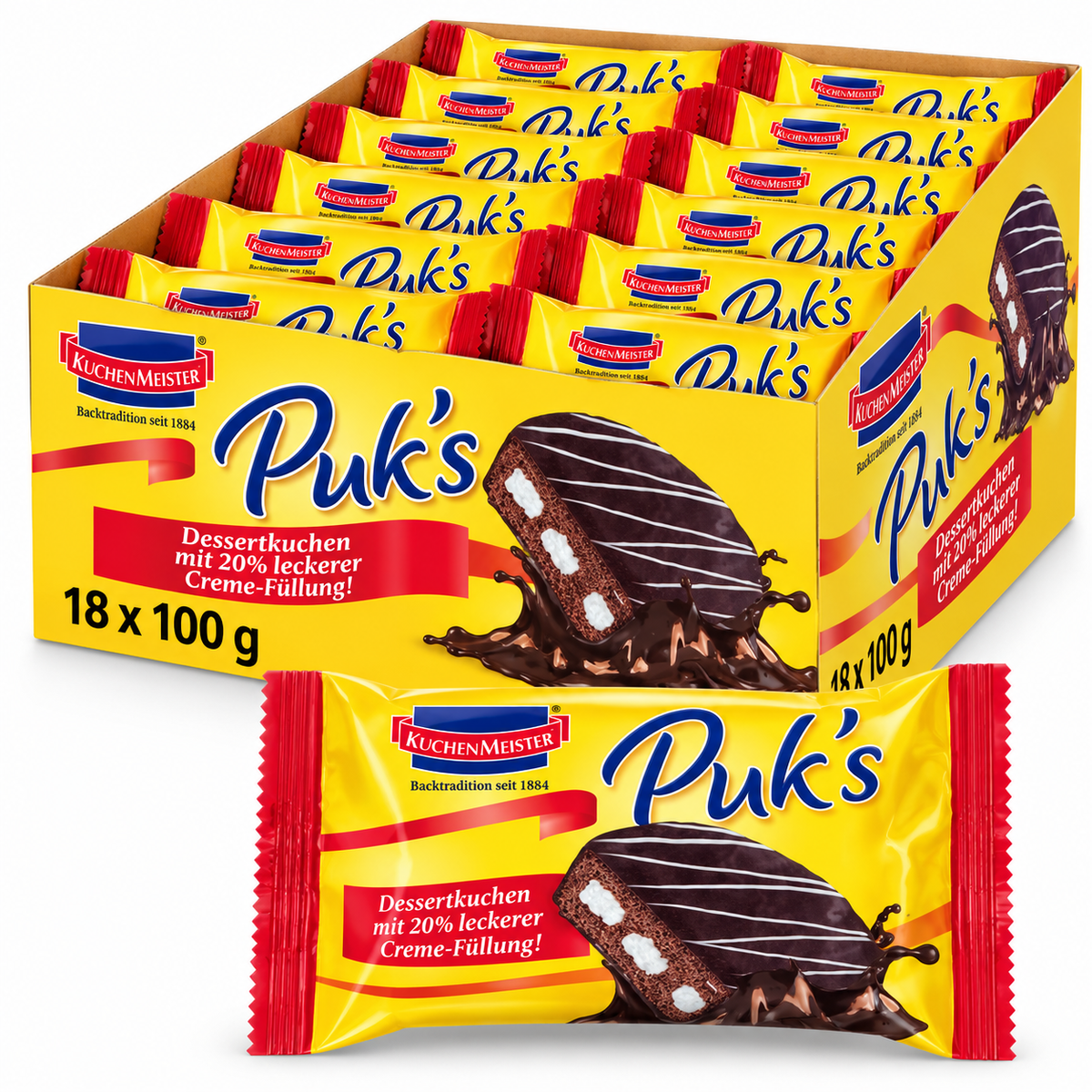 KuchenMeister Puk's Dessert Kuchen Creme 18 x 62g