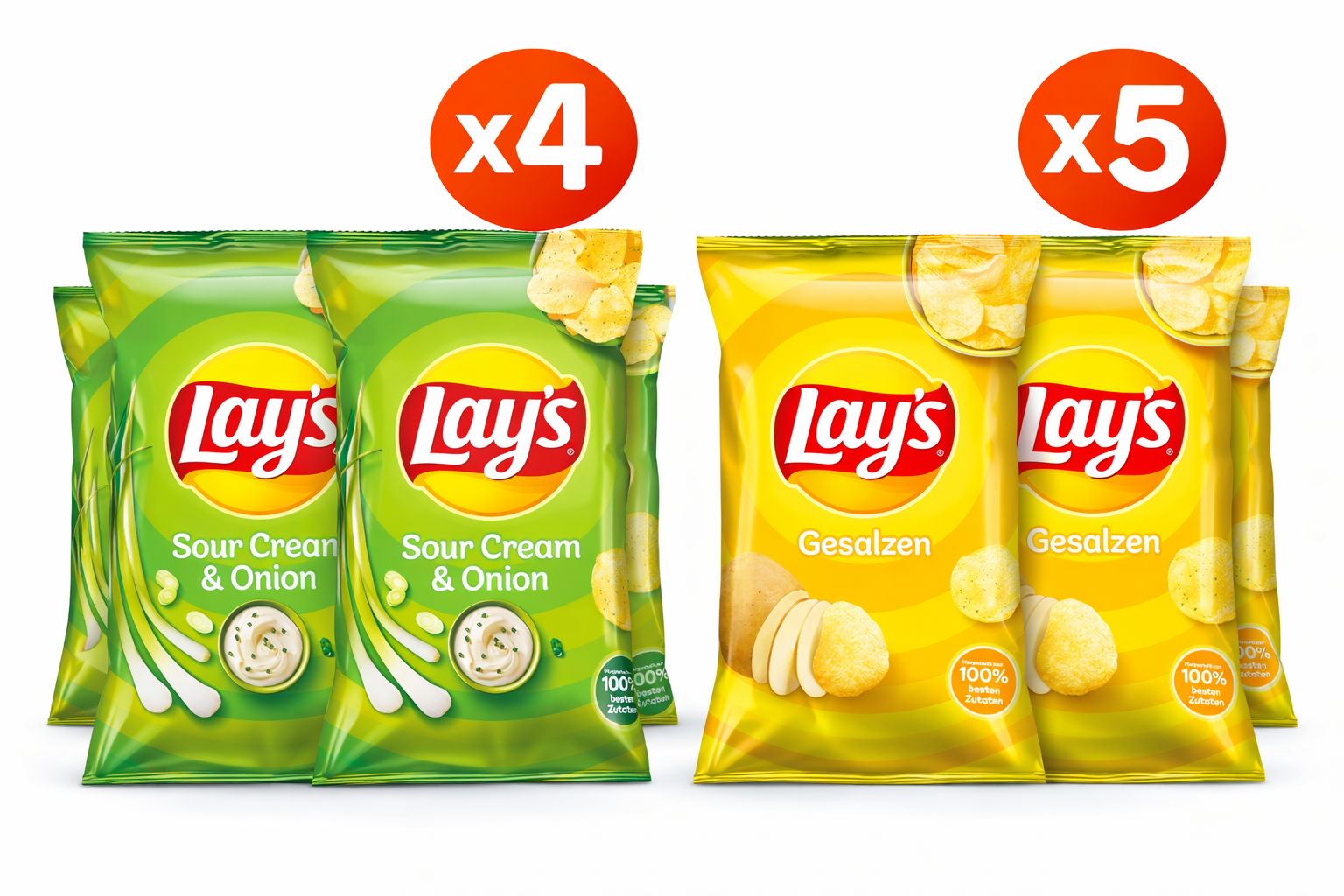 Lay's Gesalzen Lay's Sour Cream & Onion Mixkarton