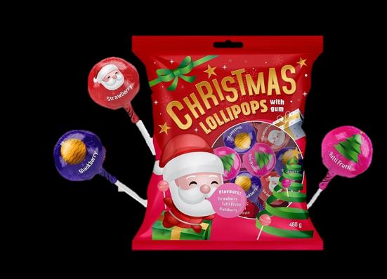 Christmas Lollipos with gum 460g MHD:24.07.2026