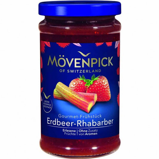 Mövenpick Fruchtaufstrich Gourmet-Frühstück Erdbeer Rhabarber 250g MHD: 14.08.24