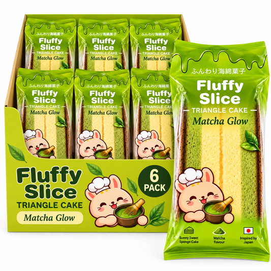 Fluffy Slice Triangle Cake Matcha Glow 6 x 95g