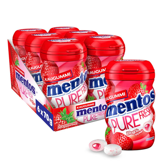 Mentos Kaugummi Pure Fresh Erdbeere 6x70g