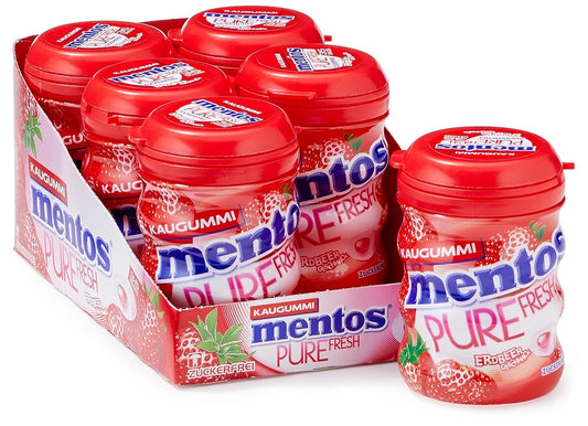 mentos Pure Fresh Kaugummi Erdbeer zuckerfrei 6 x 35er (6 x 70 g)