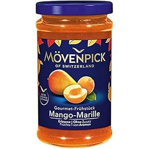Mövenpick Gourmet-Frühstück Mango-Marille, Premium Fruchtaufstrich, 250 g MHD: 06.07.2024