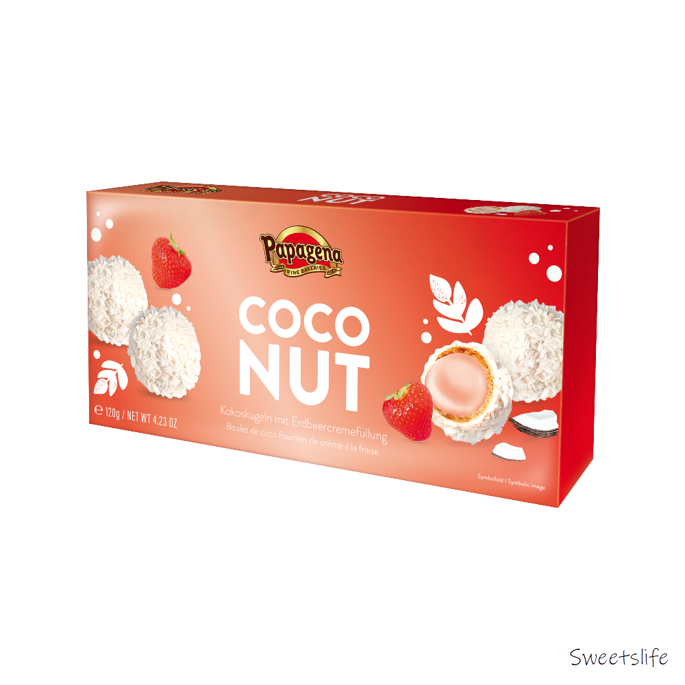 Papagena Coconut Erdbeere 120 g MHD:25.09.2025