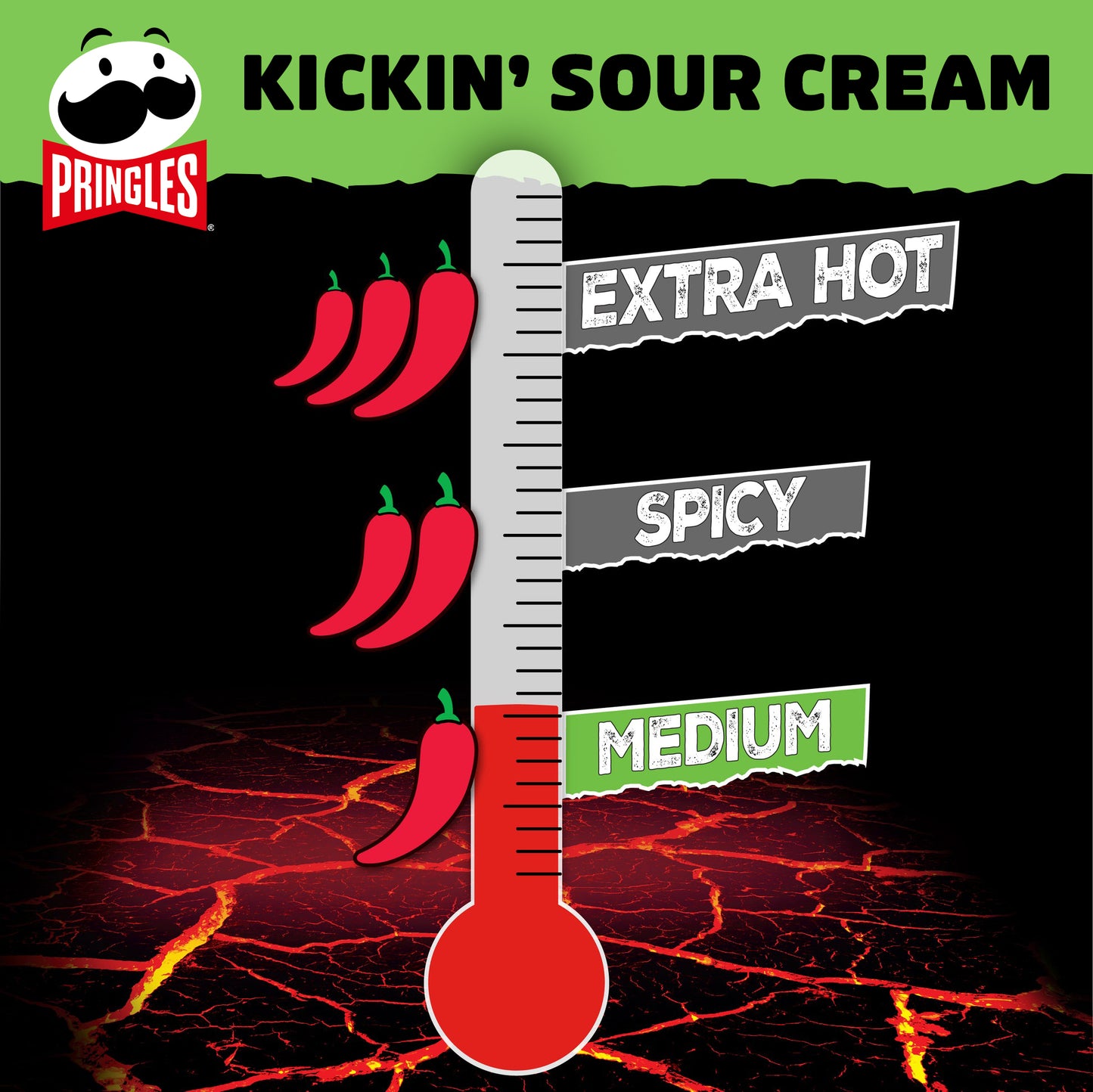 Pringles HOT Kickin' Sour Cream Flavour Spice Scale
